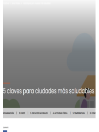 5 claves para ciudades más saludables