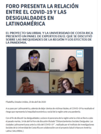 Foro: Relación entre el COVID-19 y las desigualdades en Latinoamérica
