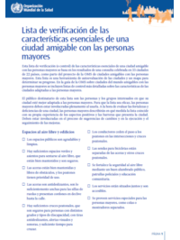 Lista de verificación de las características esenciales de una ciudad amigable con las personas mayores